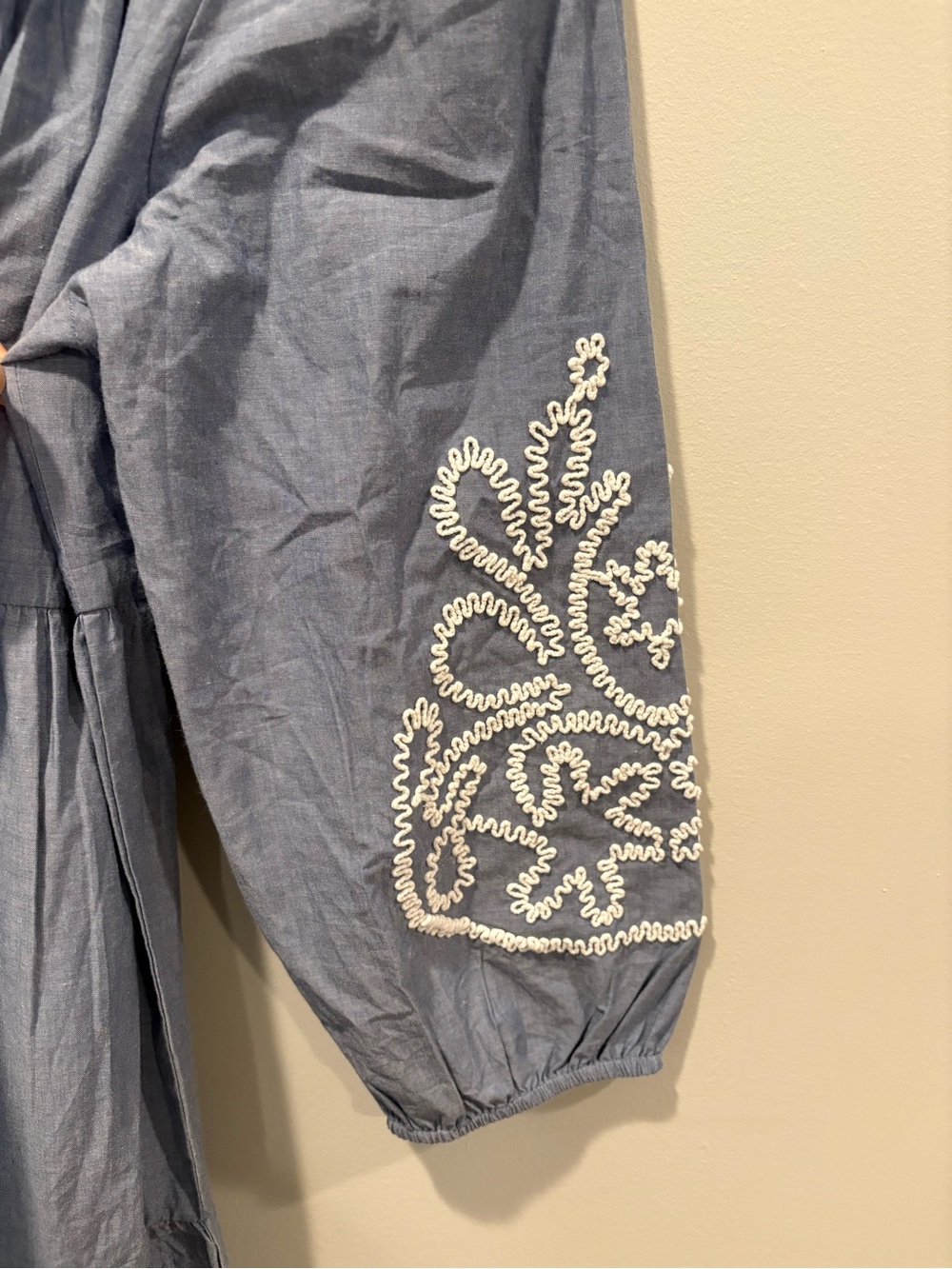 Tuckernuck Embroidered Chambray Long Sleeve Salty Paloma Caftan Sz S - Picture 10 of 15